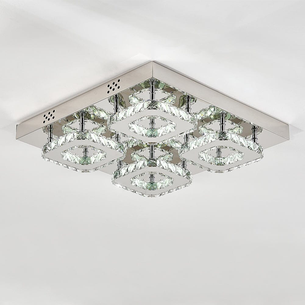 68 W Square LED Ceiling Light with Crystal Dimmable Warm Light Ceiling Lights Living and Home 