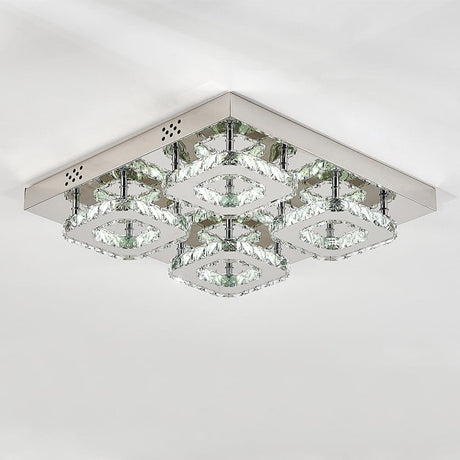 68 W Square LED Ceiling Light with Crystal Dimmable Warm Light Ceiling Lights Living and Home 