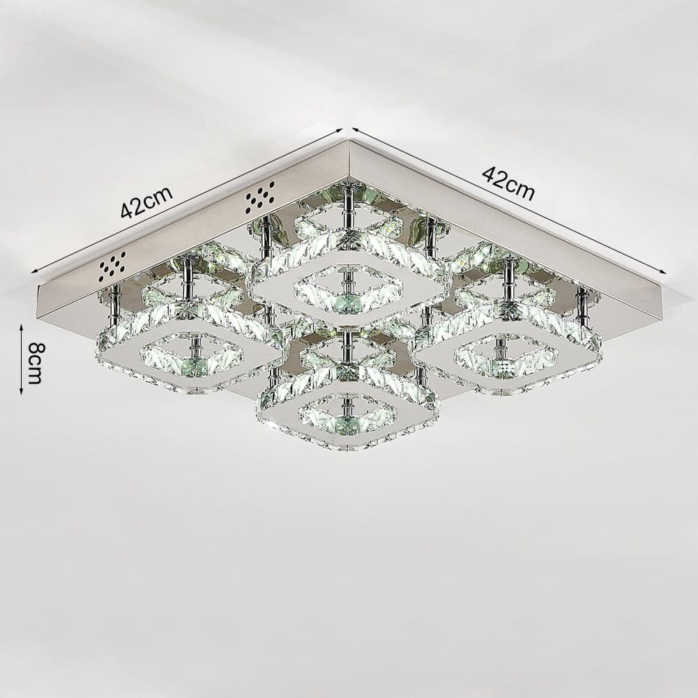 68 W Square LED Ceiling Light with Crystal Dimmable Warm Light Ceiling Lights Living and Home 