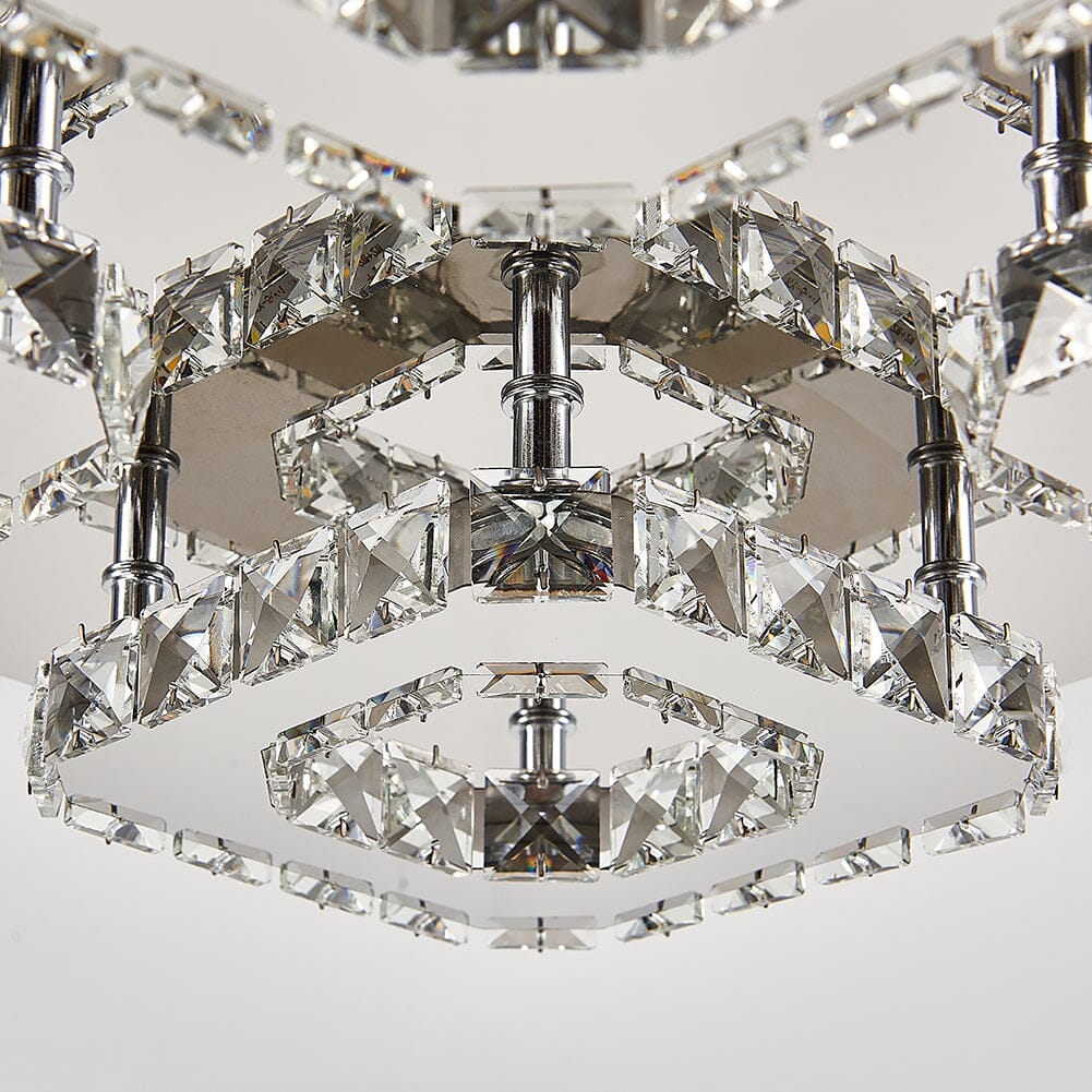 68 W Square LED Ceiling Light with Crystal Dimmable Warm Light Ceiling Lights Living and Home 