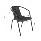 2/4 Seater Outdoor Round Table Garden Tempered Glass Table and Rattan Chairs Garden Dining Sets Living and Home 