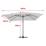 Garden Parasol Umbrella Cantilever Parasol with Petal Water Tank Parasols Living and Home 