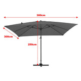 Garden Parasol Umbrella Cantilever Parasol with Petal Water Tank Parasols Living and Home 