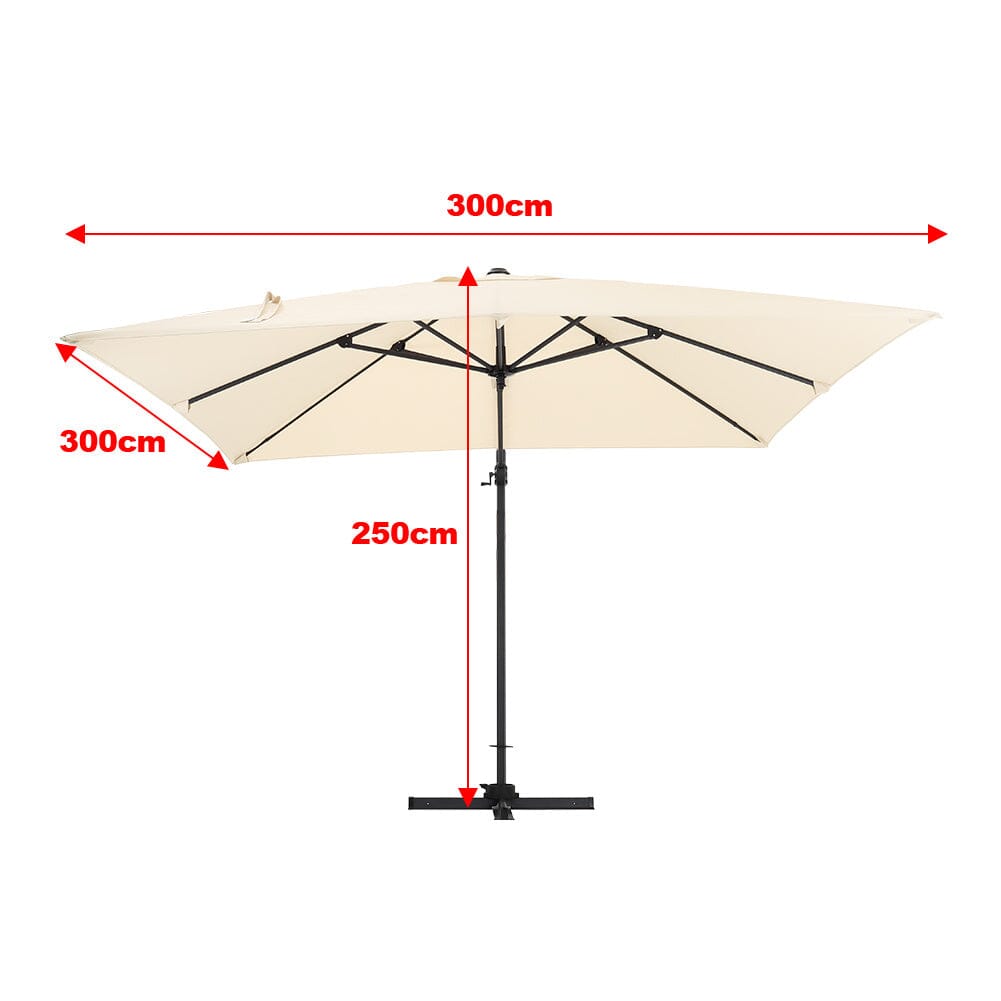 Garden Parasol Umbrella Cantilever Parasol with Petal Water Tank Parasols Living and Home 