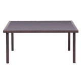 150cm Width Garden Table Dining Patio Outdoor Table Rectangle Table Black/Brown Garden Dining Tables Living and Home 