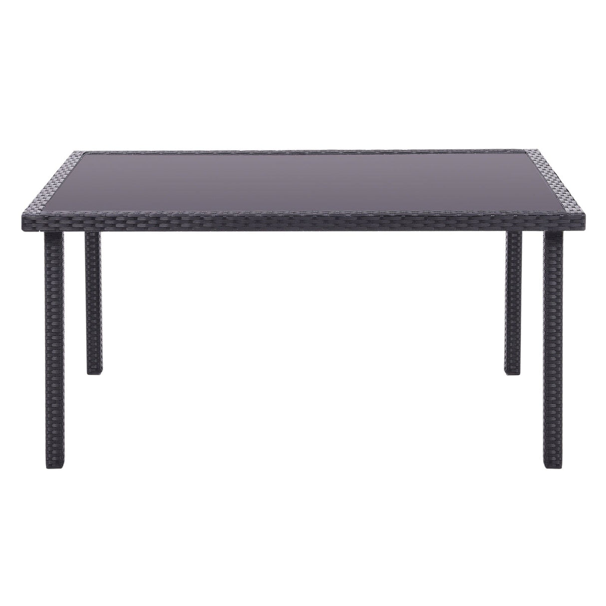 150cm Width Garden Table Dining Patio Outdoor Table Rectangle Table Black/Brown Garden Dining Tables Living and Home 