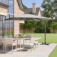 Grey 2.5m Cantilever Parasol with Base for Garden Parasols Living and Home 