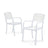 Set of 2/4 Garden Dining Armchairs with Metal Legs Patio Side Chairs Living and Home White Set of 2 