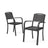 Set of 2/4 Garden Dining Armchairs with Metal Legs Patio Side Chairs Living and Home Grey Set of 2 