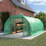 Green Outdoor Walk-in Tunnel Greenhouse with Steel Frame Greenhouses Living and Home 6x3x2M 