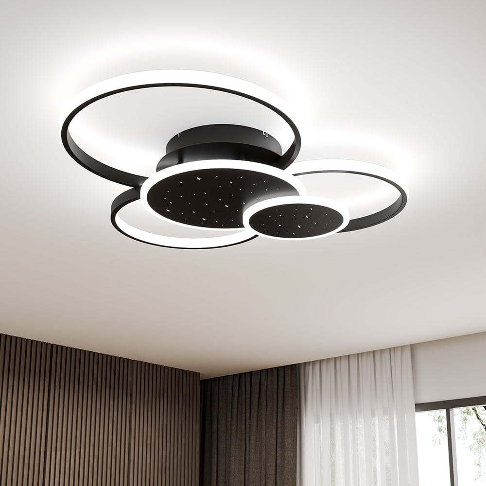 Modern 5 Rings LED Ceiling Light 115W White Light Ceiling Lights Living and Home 