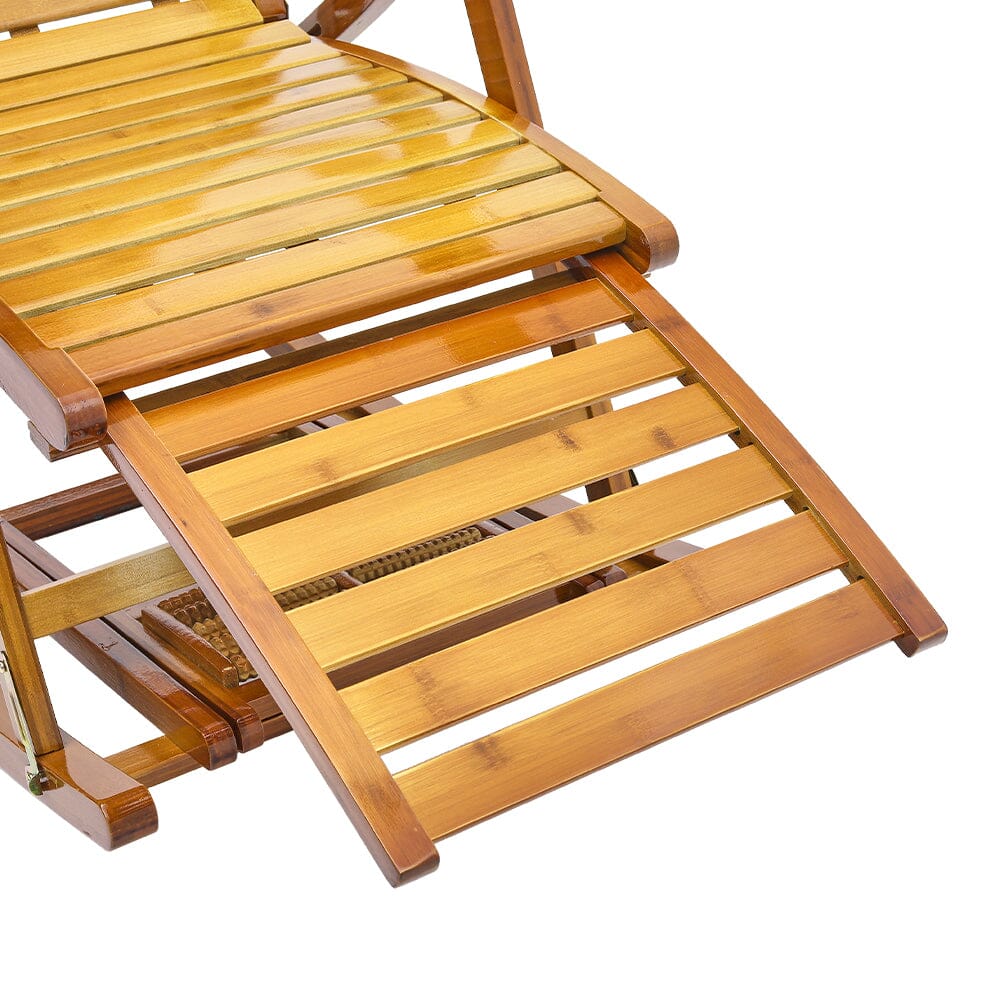 Bamboo Rocking Chair Foldable Recliner Sun Loungers Living and Home 