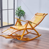 Bamboo Rocking Chair Foldable Recliner Sun Loungers Living and Home 