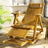 Bamboo Rocking Chair Foldable Recliner Sun Loungers Living and Home Natural 