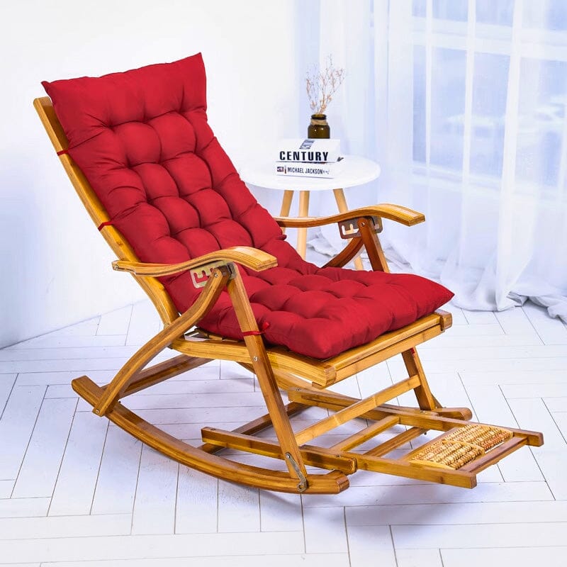 Bamboo Rocking Chair Foldable Recliner Sun Loungers Living and Home 