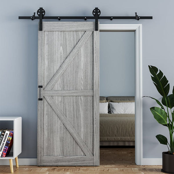 213cm H Wooden Barn Door Sliding Doors with 200cm L Sliding Kit ...