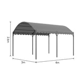 300cm Wide Outdoor Metal Arched Pergola with Shade Canopies & Gazebos Living and Home 