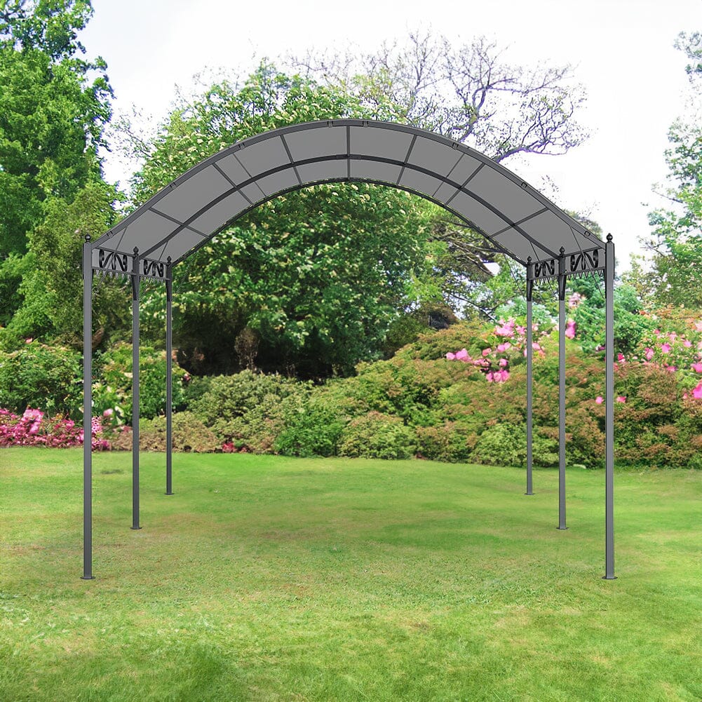 300cm Wide Outdoor Metal Arched Pergola with Shade Canopies & Gazebos Living and Home 