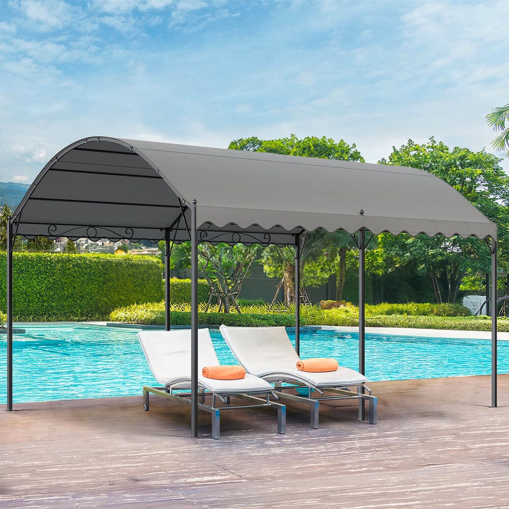 300cm Wide Outdoor Metal Arched Pergola with Shade Canopies & Gazebos Living and Home 