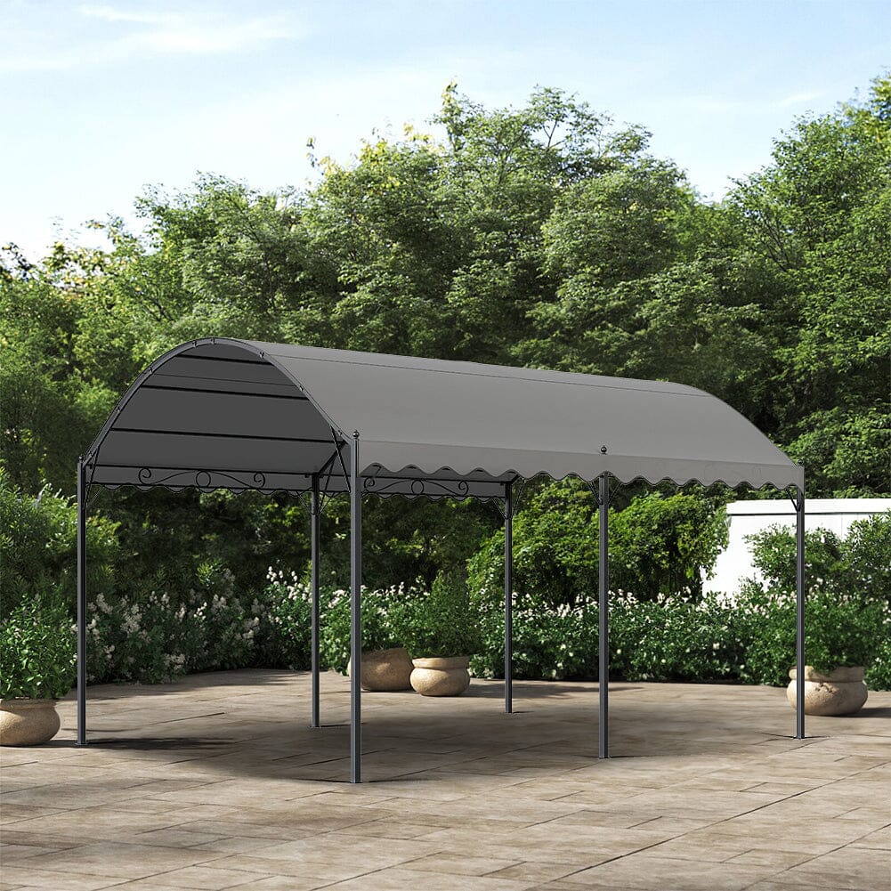 300cm Wide Outdoor Metal Arched Pergola with Shade Canopies & Gazebos Living and Home 