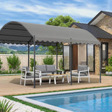 300cm Wide Outdoor Metal Arched Pergola with Shade Canopies & Gazebos Living and Home 