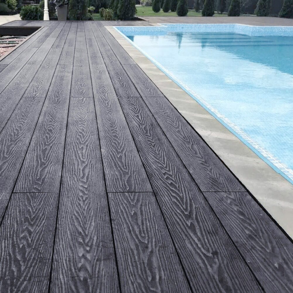 Wood Grain Composite Deck Tile Set of 11/6 Floor Planks Living and Home 