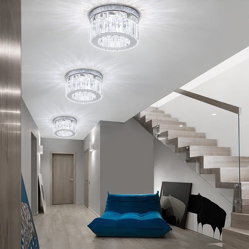 Modern Round Crystal Ceiling Light Living and Home 