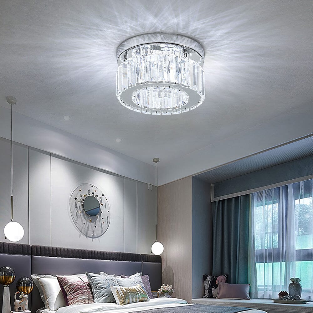 Modern Round Crystal Ceiling Light Living and Home 