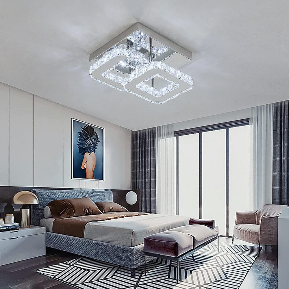 Double Tier Square Crystal Celling Light Living and Home 