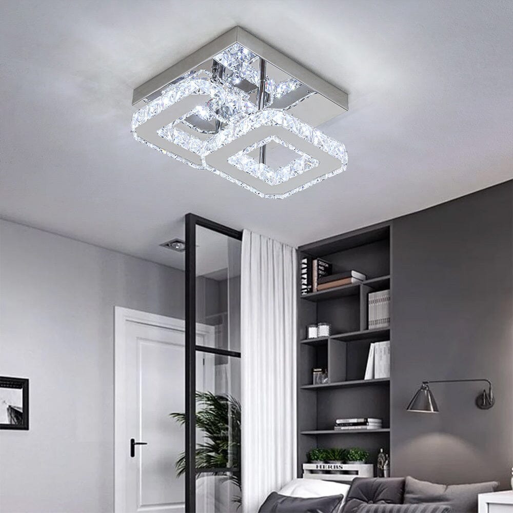 Double Tier Square Crystal Celling Light Living and Home 