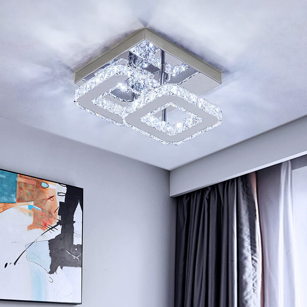 Double Tier Square Crystal Celling Light Living and Home 