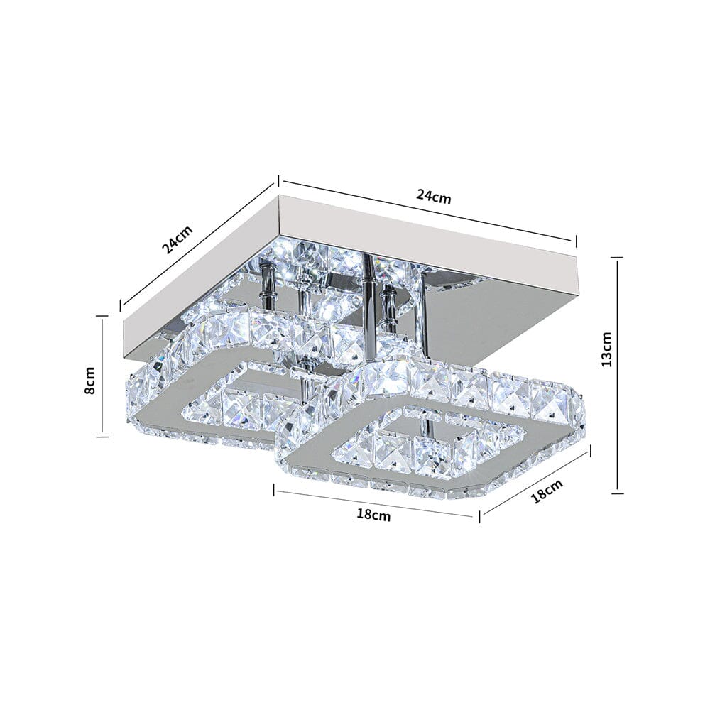 Double Tier Square Crystal Celling Light Living and Home 