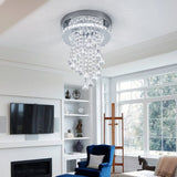 Modern Crystal Ceiling Light with Droplets Cool White Living and Home 