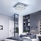 Modern Square Crystal Ceiling Light with Droplets Living and Home 