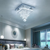 Modern Square Crystal Ceiling Light with Droplets Living and Home 