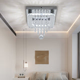 Modern Square Crystal Ceiling Light with Droplets Living and Home 