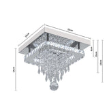 Modern Square Crystal Ceiling Light with Droplets Living and Home 