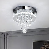 Modern Round Crystal Ceiling Light with Droplets Living and Home 