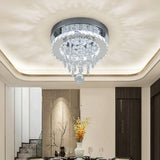 Modern Round Crystal Ceiling Light with Droplets Living and Home 