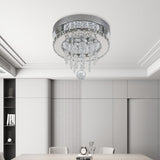 Modern Round Crystal Ceiling Light with Droplets Living and Home 