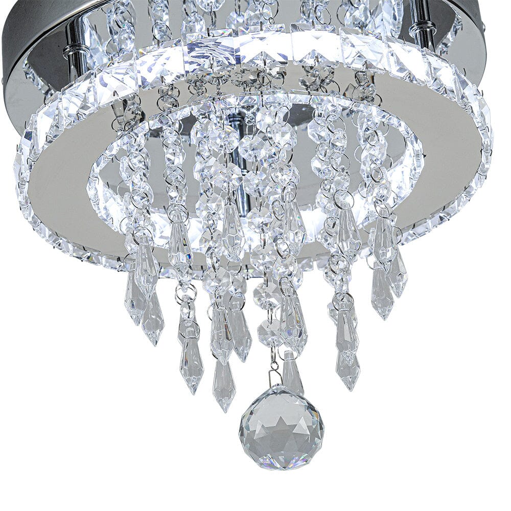 Modern Round Crystal Ceiling Light with Droplets Living and Home 