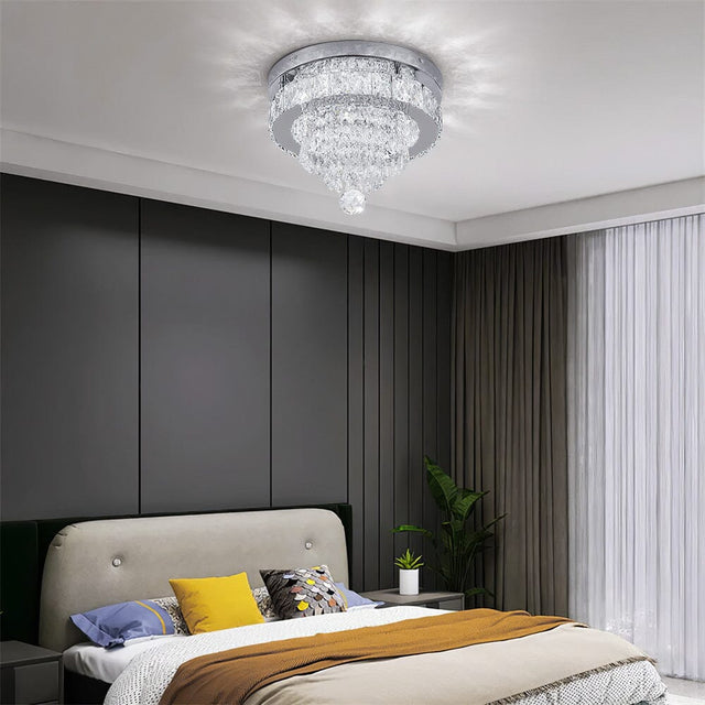 Elegant Crystal Round Ceiling Light Living and Home 