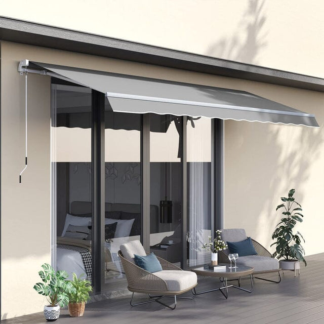 Outdoor Retractable Patio Awning Canopy for Window and Door Patio Awnings Living and Home 