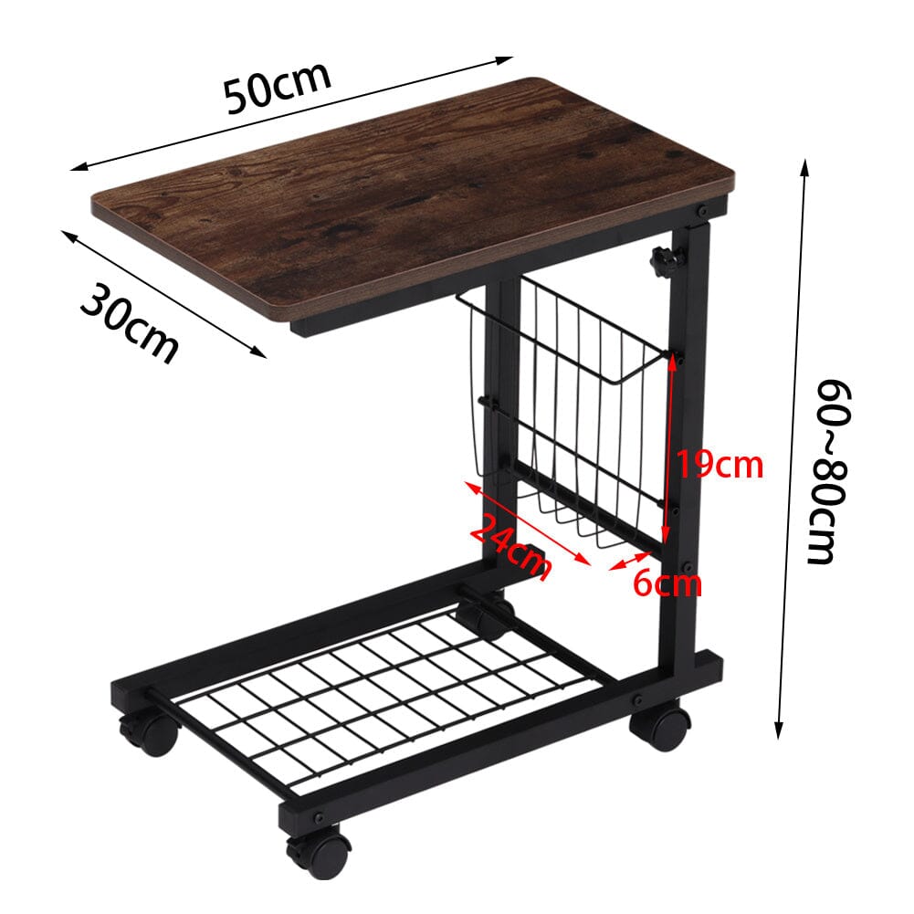 Adjustable Vintage Shaped Side Table with Black Legs Living and Home 