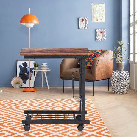 Adjustable Vintage Shaped Side Table with Black Legs Living and Home 