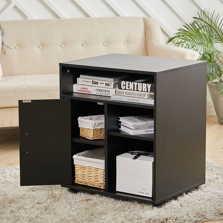 Black Printer Stand with Cabinet for Medium to Large Printers Living and Home 