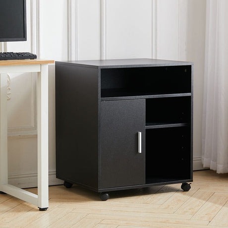 Black Printer Stand with Cabinet for Medium to Large Printers Living and Home 