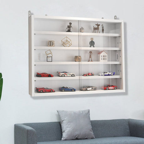 White Wall-Mounted Display Cabinet with Acrylic Front Living and Home 