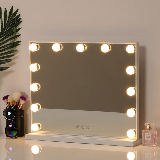 52cm WFashion Vanity Hollywood Mirror with LED Light & Touch Dimmable Bulb LED Make Up Mirrors Living and Home 52cm * 42cm 