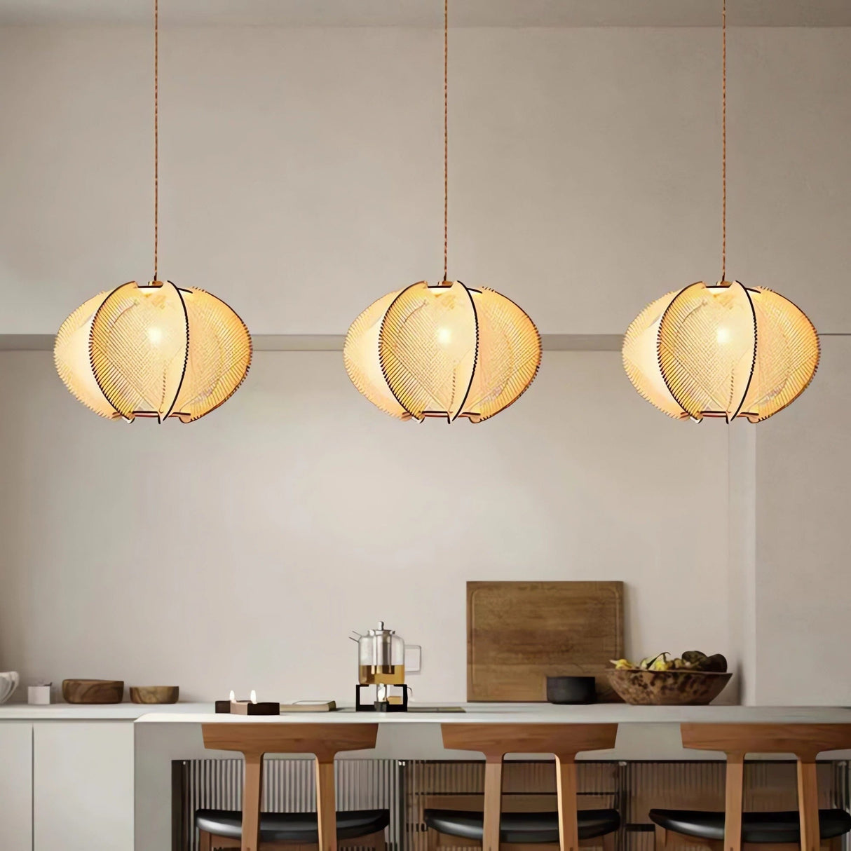 Lightsin Handcrafted Wooden LED Pendant Light with Modern Style Lightsin™ 